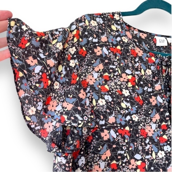 GAP Floral Blouse - Black, Red, White - Picture 5 of 5